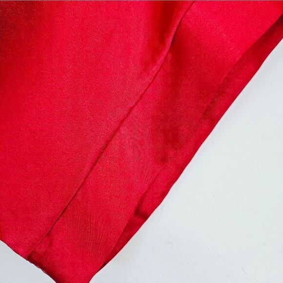 Vntg L.A. Intimates 2 Piece Red Satin Floral Velvet Embellished Robe Slip Set M - Picture 4 of 12